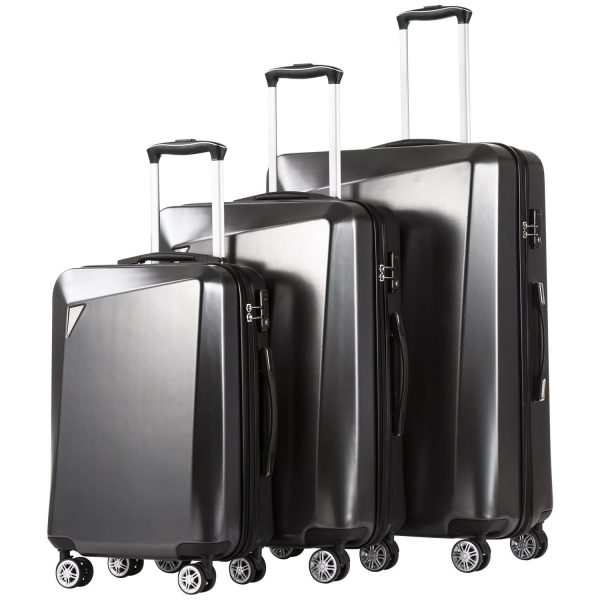 Luggage 3 Piece Sets PC+ABS Spinner Suitcase