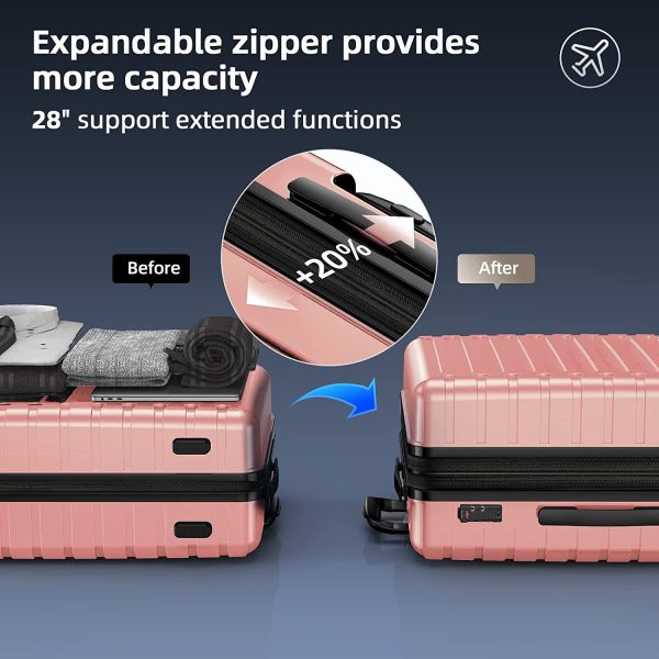 Luggage Sets Expandable ABS Hardshell 3pcs Clearance Luggage Hardside Lightweight Durable Suitcase sets Spinner Wheels Suitcase with TSA Lock