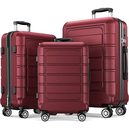 Luggage Sets Expandable PC+ABS Durable Suitcase Double Wheels TSA Lock 3pcs