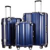 Luggage Aluminium Frame Suitcase 3 Piece Set with TSA Lock 100% PC