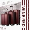Luggage Expandable Suitcase PC+ABS 3 Piece Set with TSA Lock Spinner Carry