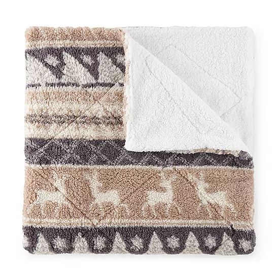 North Pole Trading Co. Mink To Sherpa Reversible Throw