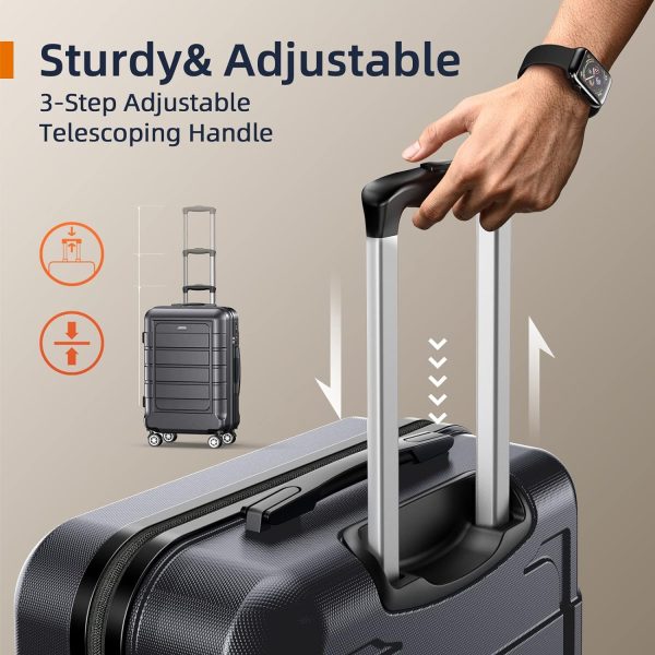 SHOWKOO Luggage Sets Expandable PC+ABS Durable Suitcase Sets Double Wheels TSA Lock Pink 3pcs