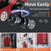 SHOWKOO Luggage Sets Expandable PC+ABS Durable Suitcase Sets Double Wheels TSA Lock Pink 3pcs