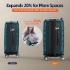 SHOWKOO Luggage Sets Expandable PC+ABS Durable Suitcase Sets Double Wheels TSA Lock Pink 3pcs