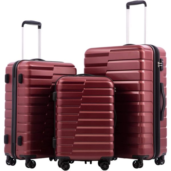 Luggage Expandable Suitcase PC ABS TSA Luggage 3 Piece Set Lock Spinner Carry