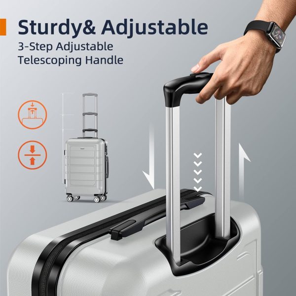 SHOWKOO Luggage Sets Expandable PC+ABS Durable Suitcase Sets Double Wheels TSA Lock Pink 3pcs
