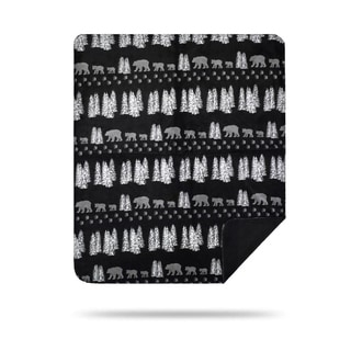 Denali Black Denali Bear/Black Microplush Blanket