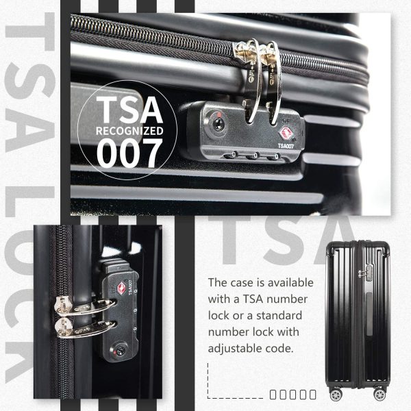 Luggage Expandable Suitcase PC+ABS 3 Piece Set with TSA Lock Spinner Carry