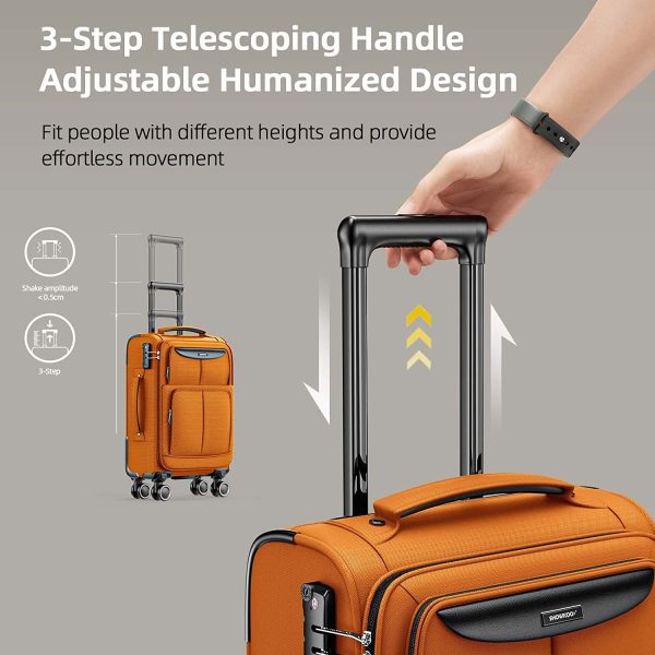 Luggage Sets 3 Piece Softside Expandable Lightweight Durable Suitcase Sets Double Spinner Wheels TSA Lock