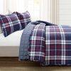 Lush Decor Grayson Farmhouse Plaid Reversible 3 Piece Quilt Set