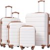 Coolife Luggage 3 Piece Set Suitcase Spinner Hardshell Lightweight TSA Lock