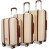 Mia 3 Piece Expandable Retro Luggage Set