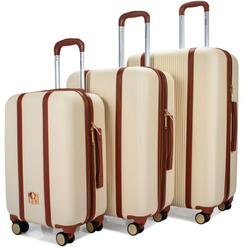 Mia 3 Piece Expandable Retro Luggage Set