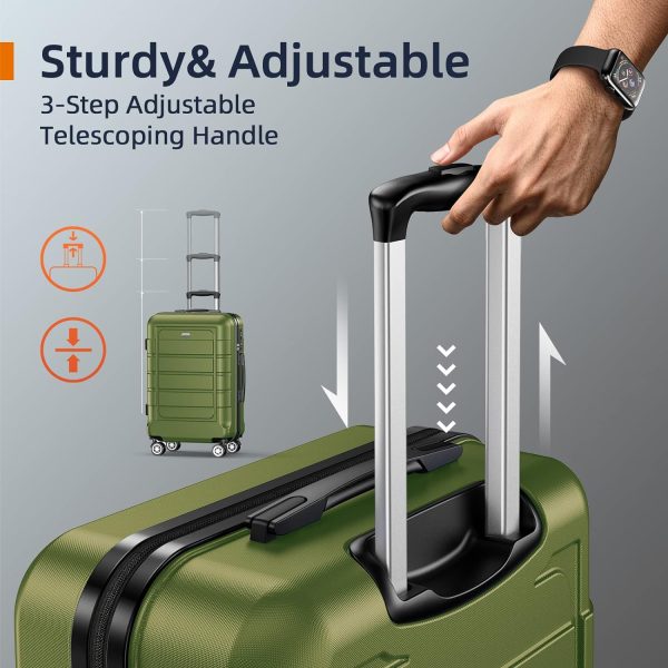 SHOWKOO Luggage Sets Expandable PC+ABS Durable Suitcase Sets Double Wheels TSA Lock Pink 3pcs