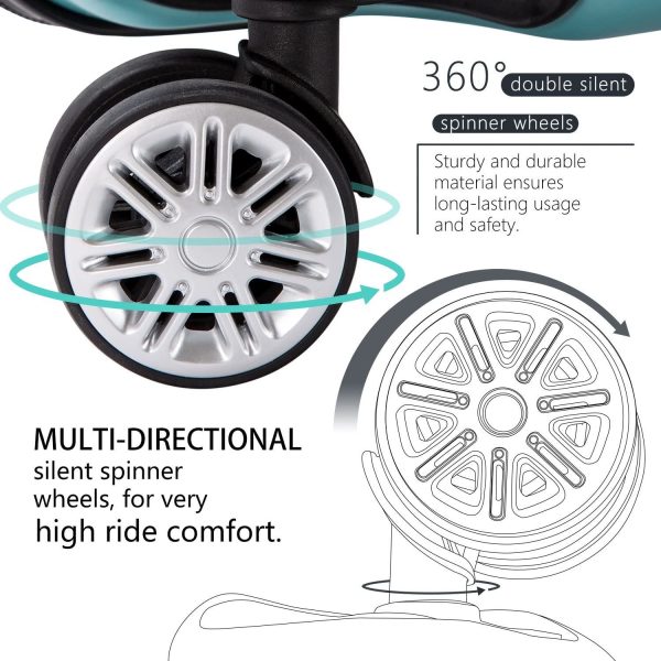 Luggage 3 Piece Sets PC+ABS Spinner Suitcase