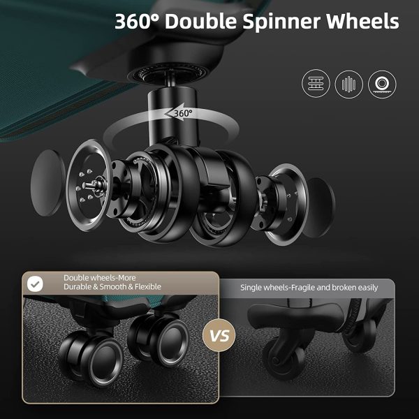 Luggage Sets 3 Piece Softside Expandable Lightweight Durable Suitcase Sets Double Spinner Wheels TSA Lock
