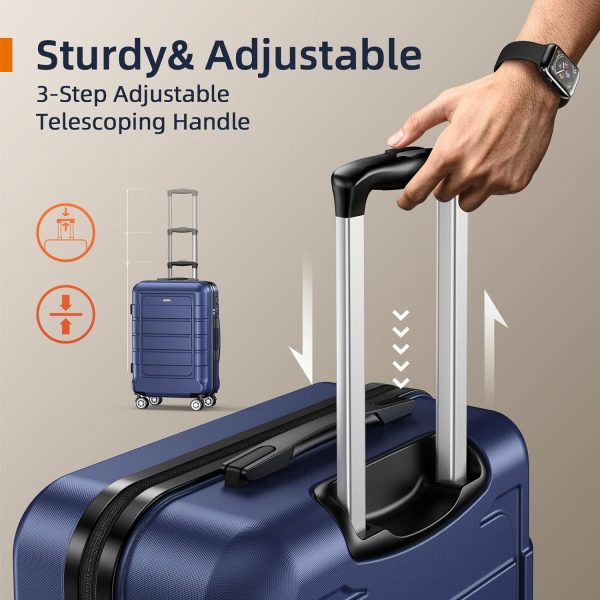 SHOWKOO Luggage Sets Expandable PC+ABS Durable Suitcase Sets Double Wheels TSA Lock Pink 3pcs