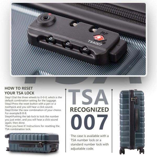Luggage Expandable Suitcase PC ABS TSA Luggage 3 Piece Set Lock Spinner Carry