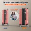 SHOWKOO Luggage Sets Expandable PC+ABS Durable Suitcase Sets Double Wheels TSA Lock Pink 3pcs