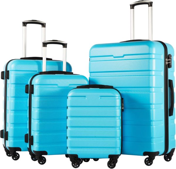 Coolife Luggage 3 Piece Set Suitcase Spinner Hardshell Lightweight TSA Lock