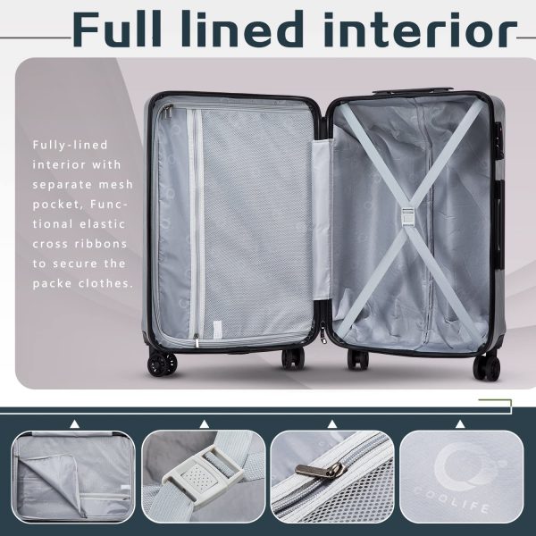 Luggage Expandable Suitcase PC+ABS 3 Piece Set with TSA Lock Spinner 20in24in28in