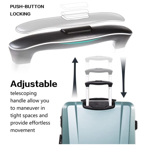 Luggage 3 Piece Sets PC+ABS Spinner Suitcase