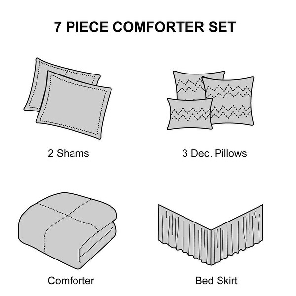Grand Avenue Dana 7 Piece Striped Jacquard Comforter Set