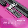 SHOWKOO Luggage Sets Expandable PC+ABS Durable Suitcase Sets Double Wheels TSA Lock Pink 3pcs