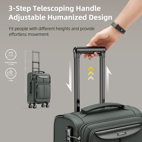 Luggage Sets 3 Piece Softside Expandable Lightweight Durable Suitcase Sets Double Spinner Wheels TSA Lock