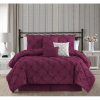 CEDAR COURT Smocked Circle Embellished 7-Piece Microfiber Comforter Bedding Set