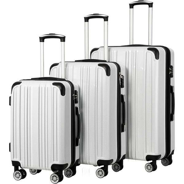 Luggage Expandable 3 Piece Sets PC+ABS Spinner Suitcase