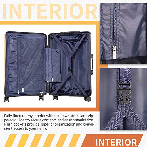 Luggage 3 Piece Sets PC+ABS Spinner Suitcase carry on Fashion