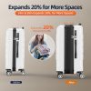 SHOWKOO Luggage Sets Expandable PC+ABS Durable Suitcase Sets Double Wheels TSA Lock Pink 3pcs