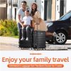 SHOWKOO Luggage Sets Expandable PC+ABS Durable Suitcase Sets Double Wheels TSA Lock Pink 3pcs