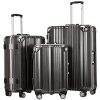 Luggage Aluminium Frame Suitcase 3 Piece Set with TSA Lock 100% PC