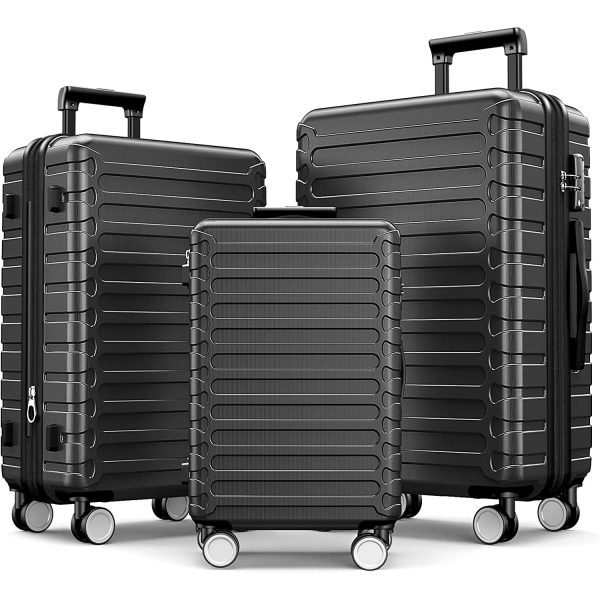 Luggage Sets Expandable ABS Hardshell 3pcs Clearance Luggage Hardside Lightweight Durable Suitcase sets Spinner Wheels Suitcase with TSA Lock