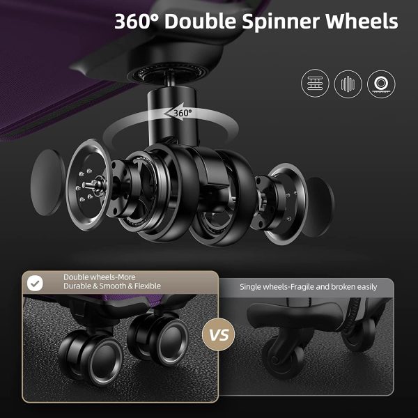Luggage Sets 3 Piece Softside Expandable Lightweight Durable Suitcase Sets Double Spinner Wheels TSA Lock
