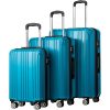 Luggage Expandable Suitcase PC+ABS 3 Piece Set with TSA Lock Spinner Carry