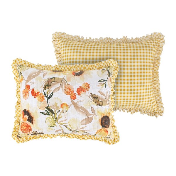 Greenland Home Fashions Somerset Ruffled Country Gingham Cotton Quilt Set