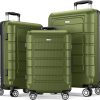 SHOWKOO Luggage Sets Expandable PC+ABS Durable Suitcase Sets Double Wheels TSA Lock Pink 3pcs