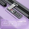 SHOWKOO Luggage Sets Expandable PC+ABS Durable Suitcase Sets Double Wheels TSA Lock Pink 3pcs