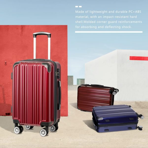 Luggage Expandable 3 Piece Sets PC+ABS Spinner Suitcase