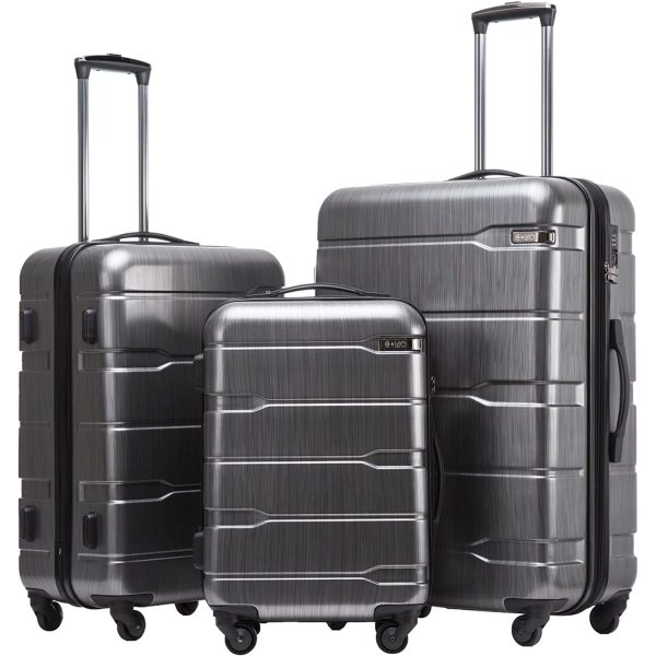 Luggage Expandable 3 Piece Sets PC+ABS Spinner Suitcase Built-In TSA lock 20 inch 24 inch 28 inch