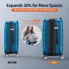 SHOWKOO Luggage Sets Expandable PC+ABS Durable Suitcase Sets Double Wheels TSA Lock Pink 3pcs