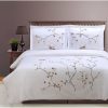 Superior Blossom 3-piece Embroidered Cotton Duvet Cover Set