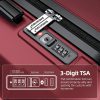 SHOWKOO Luggage Sets Expandable PC+ABS Durable Suitcase Sets Double Wheels TSA Lock Pink 3pcs
