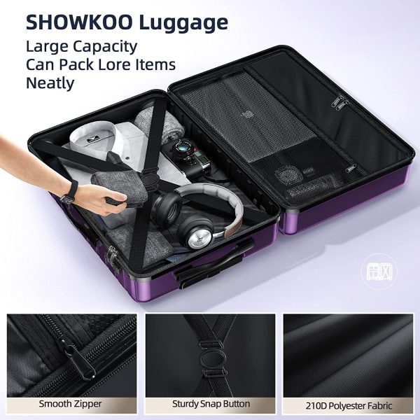 Luggage Sets Expandable ABS Hardshell 3pcs Clearance Luggage Hardside Lightweight Durable Suitcase sets Spinner Wheels Suitcase with TSA Lock