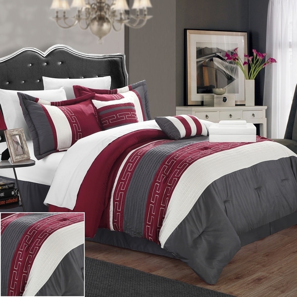 Chic Home Caleb Hotel Collection Burgundy 6-Piece Comforter Set