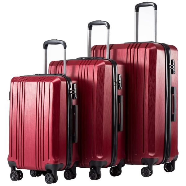 Luggage Expandable Suitcase PC+ABS 3 Piece Set with TSA Lock Spinner 20in24in28in